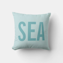 Blauw minimalistisch modern zee/strandkussens kussen