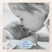 Blauw minimalistisch Moederdag Onderzetter Glazen Onderzetter (Voorkant)