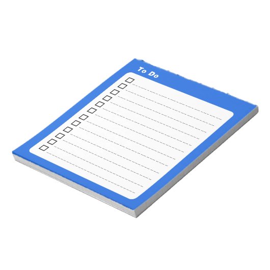 Blauw minimalistisch notitieblok (Linkerzijde)