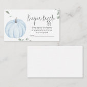 Blauw Minimalistisch Pompoen Baby shower Luier Raf Informatiekaartje (Voorkant / Achterkant)