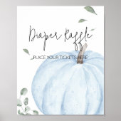 Blauw Minimalistisch Pompoen Baby shower Luier Raf Poster (Voorkant)