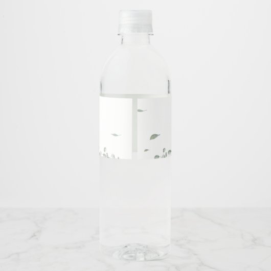 Blauw minimalistisch pompoen Baby shower Waterfles Etiket (Achterkant)