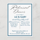 Blauw minimalistisch repetitiediner briefkaart (Voorkant)