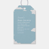 Blauw Minimalistisch rustiek jongen baby shower Cadeaulabel (Voorkant)