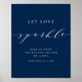 Blauw minimalistisch script laat je liefhebben op poster