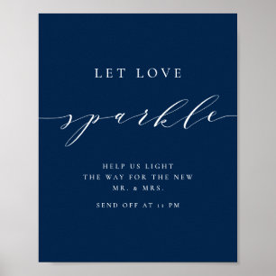 Blauw minimalistisch script laat je liefhebben op  poster