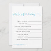 Blauw minimalistisch script wenst Baby (Voorkant)