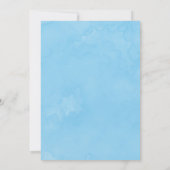 Blauw minimalistisch script wenst Baby (Achterkant)