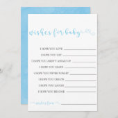 Blauw minimalistisch script wenst Baby (Voorkant / Achterkant)