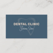 Blauw Minimalistisch Tandheelkundig Visitekaartje (Voorkant)