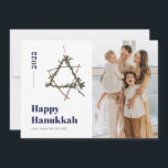 Blauw Minimalistisch Waterverf Ster 2021 Hanukkah  Feestdagenkaart<br><div class="desc">© Gorjo Designs. Gemaakt voor jou via het Zazzle-platform.

// Hulp nodig bij het aanpassen van je ontwerp? Andere ideeën? Neem contact met me (Zoe) op via de contactknop hieronder.</div>
