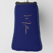 Blauw minimalistische aangepaste naam  golfheadcover (Draai 90)