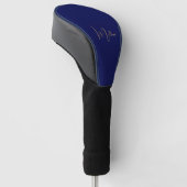 Blauw minimalistische aangepaste naam golfheadcover (Schuin)