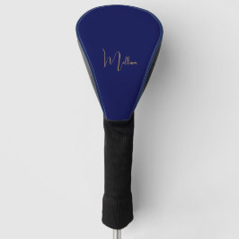 Blauw minimalistische aangepaste naam golfheadcover