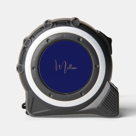 Blauw minimalistische aangepaste naam  rolmaat (Voorkant)