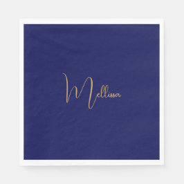 Blauw minimalistische aangepaste naam servet
