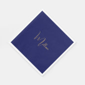 Blauw minimalistische aangepaste naam servet (Hoek)