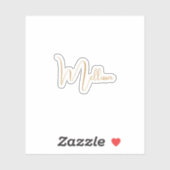 Blauw minimalistische aangepaste naam  sticker (Vel)