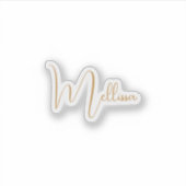 Blauw minimalistische aangepaste naam  sticker (Voorkant)
