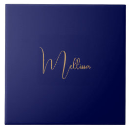 Blauw minimalistische aangepaste naam tegeltje