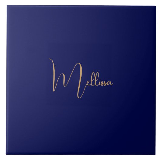 Blauw minimalistische aangepaste naam tegeltje (Voorkant)