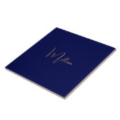 Blauw minimalistische aangepaste naam tegeltje (Zijkant)