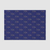 Blauw minimalistische aangepaste naam tissuepapier (Voorkant)