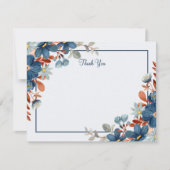 Blauw minimalistische dank u notitiekaartje (Voorkant)