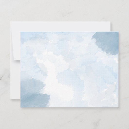 Blauw minimalistische dank u notitiekaartje (Achterkant)