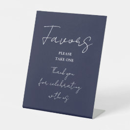 Blauw Minimalistische Elegante Script Favorieten Reclamebord Met Voetstuk