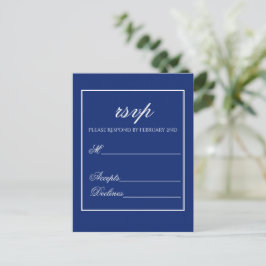 Blauw Minimalistische RSVP Bijlagekaart Briefkaart