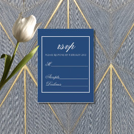 Blauw Minimalistische RSVP Bijlagekaart Briefkaart