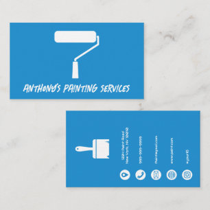 Blauw Minimalistische Schilderdienst Zakelijke Kaa Visitekaartje