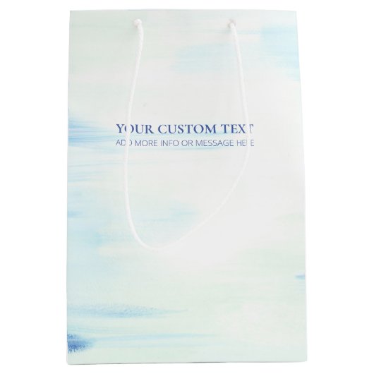 Blauw & Mint Abstract Oceaan Kunst Aangepaste Teks Medium Cadeauzakje (Voorkant)
