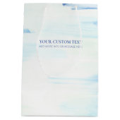 Blauw & Mint Abstract Oceaan Kunst Aangepaste Teks Medium Cadeauzakje (Achterkant)