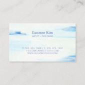Blauw & Mint Abstracte Kunst Uniek Visitekaartje (Achterkant)