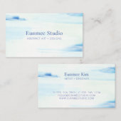Blauw & Mint Abstracte Kunst Uniek Visitekaartje (Voorkant / Achterkant)