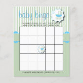 Blauw & Mint Green Baby Buggy Shower - Bingo Flyer (Voorkant)