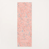 Blauw Mint Green Coral Red Pink Terrazzo Art Yogamat (Voorkant)