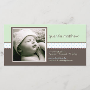 Blauw   Mint Sweet Baby Boy Birth Notice Aankondiging