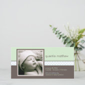 Blauw | Mint Sweet Baby Boy Geboorteaankondiging Aankondiging (Staand voorkant)