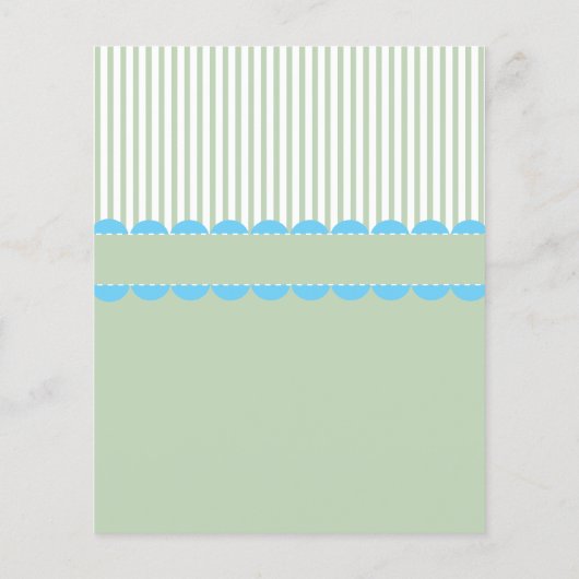 Blauw & Mintgroene Baby Buggy Shower - Bingo Flyer (Achterkant)