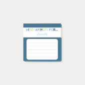 Blauw Mitzvah Opmerking: 3x3 kleverige pad Post-it® Notes (Voorkant)