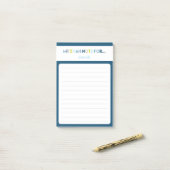 Blauw Mitzvah Opmerking: 4x6 kleverige pad Post-it® Notes (Op bureau)