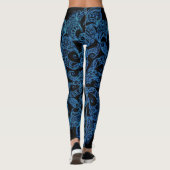 Blauw, mode afdrukken, patroon leggings (Achterkant)