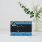 BLAUW MODE KRALEN SAFFIER GEM MONOGRAM VISITEKAARTJE (Staand voorkant)
