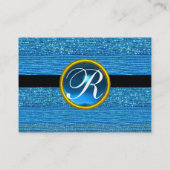 BLAUW MODE KRALEN SAFFIER GEM MONOGRAM VISITEKAARTJE (Achterkant)