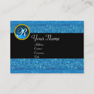 BLAUW MODE KRALEN SAFFIER GEM MONOGRAM VISITEKAARTJE