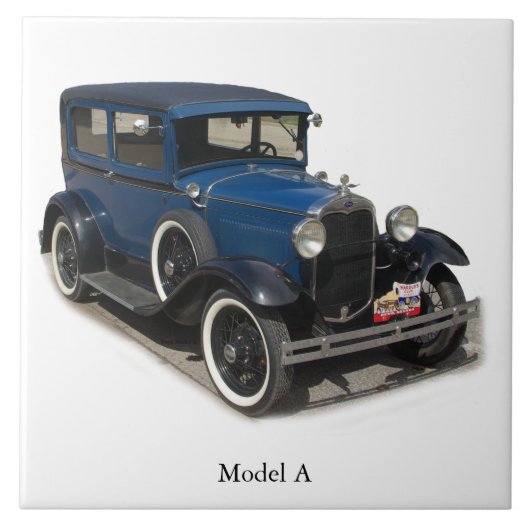 Blauw model A-tegel Tegeltje (Voorkant)