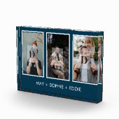 Blauw Modern 3 foto's Vaderdag fotoblok (Rechts)